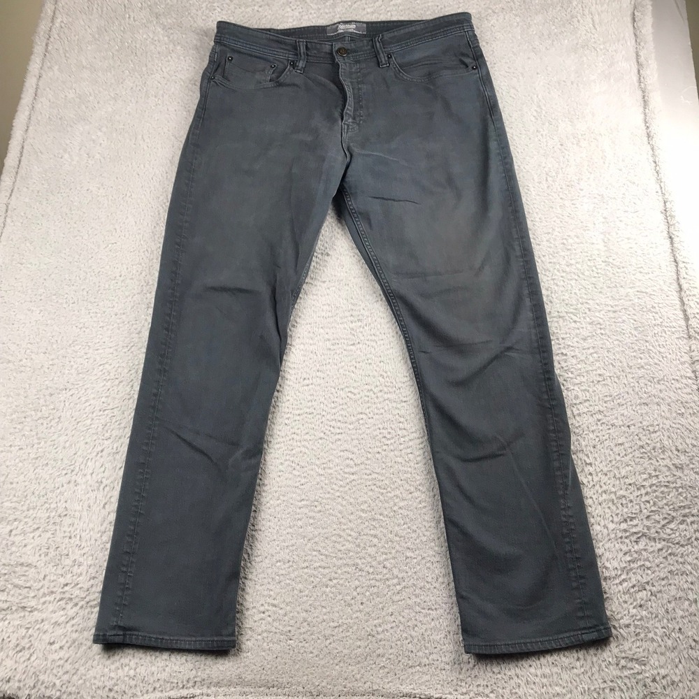 Revtown Sharp Jeans Mens 36 (38x31) Gray Slim Straight Stretch Decade Denim